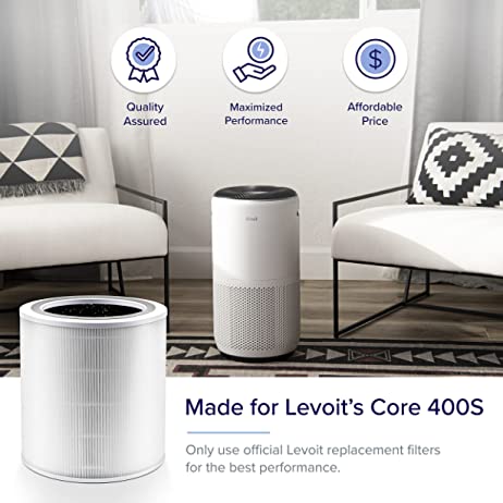 Levoit air purifier with HEPA filter, perfect for allergiens, dust, pets, and mold. Clean, fresh air for your home.