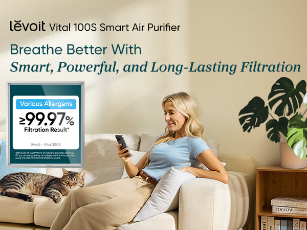 Levoit Vital 100S Smart Air Purifier | Ideal for Pet Owners