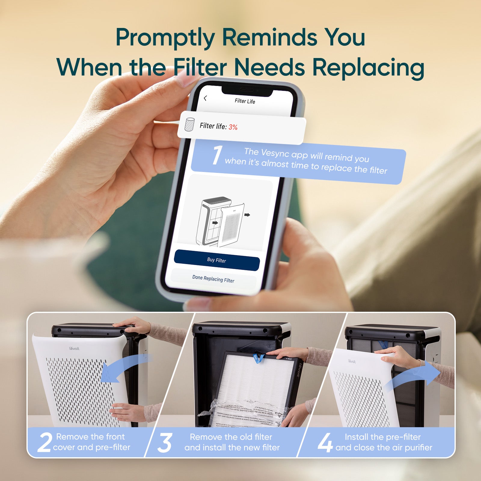 Levoit Vital 100S Smart Air Purifier | Ideal for Pet Owners