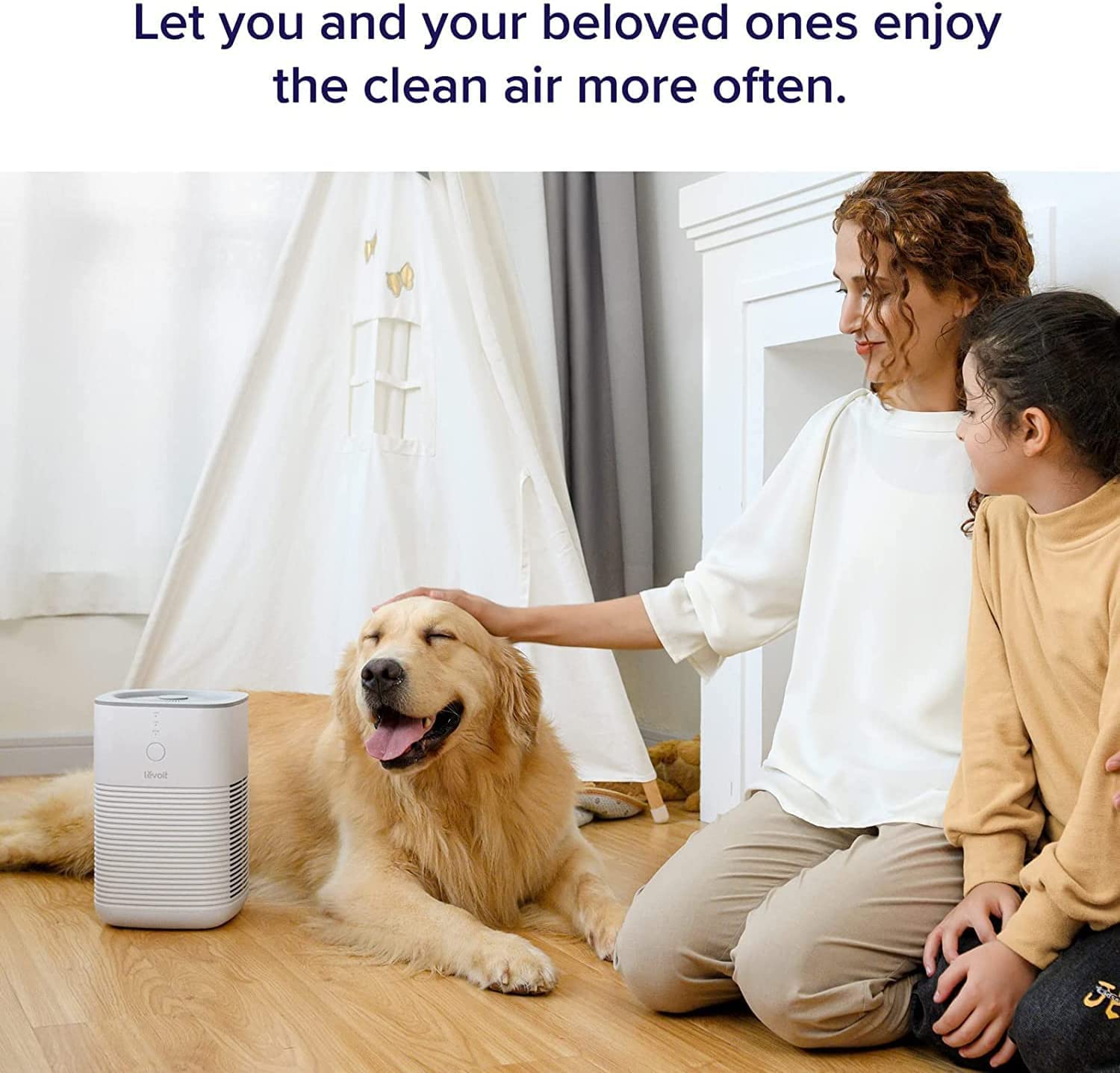 Levoit air purifier providing clean air for you, your family, and pets to enjoy more often