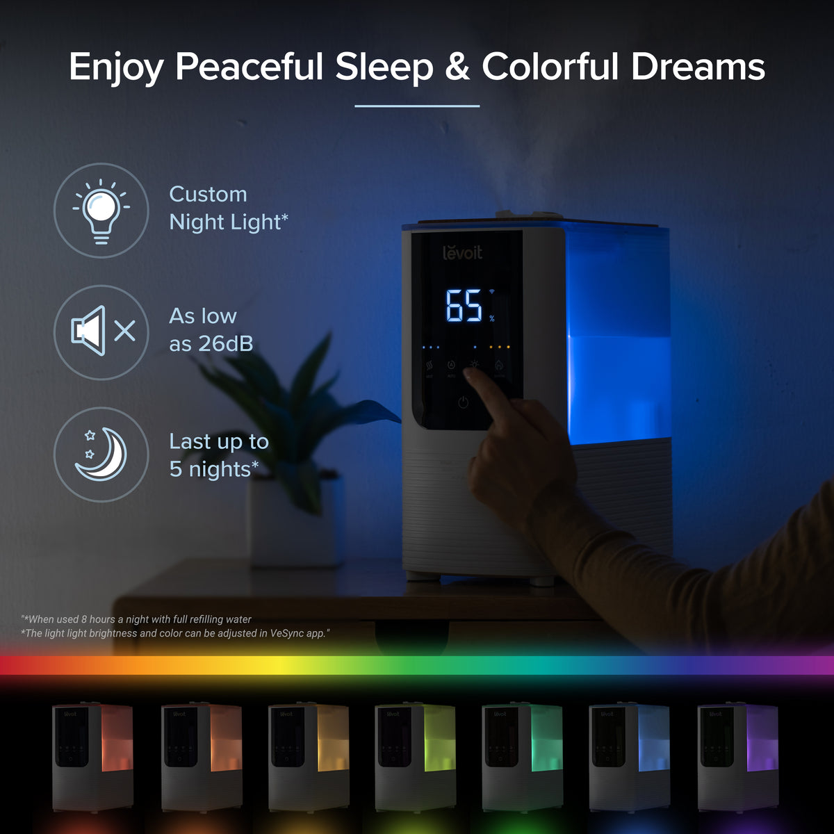 LEVOIT OasisMist Smart Humidifier – Cool & Warm Mist, 4.5L Tank, For Bedrooms & Large Rooms, White