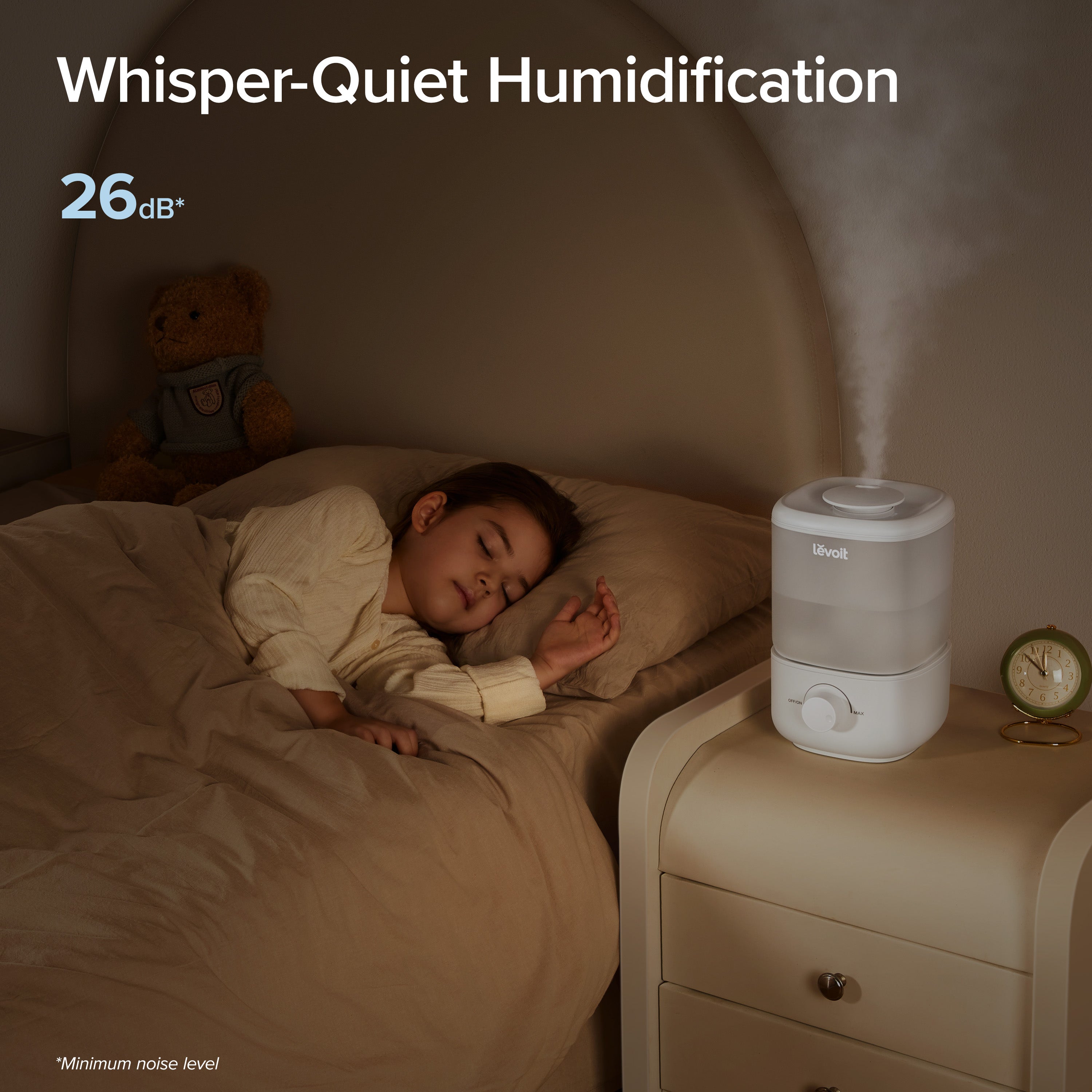 Levoit Classic 160 Humidifier, ultra-quiet 26dB, perfect for bedroom use, provides a comfortable, fresh atmosphere