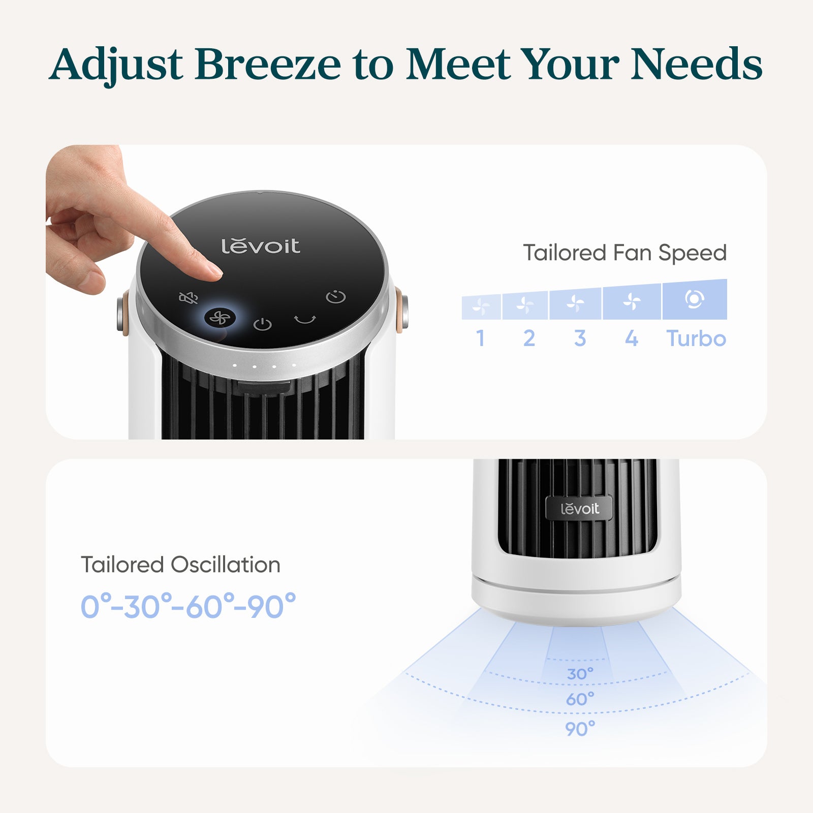 Levoit 13'' Portable Mini Tower Fan